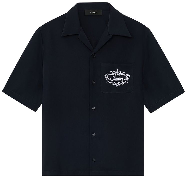 Amiri Chateau Crest Camp Shirt Black