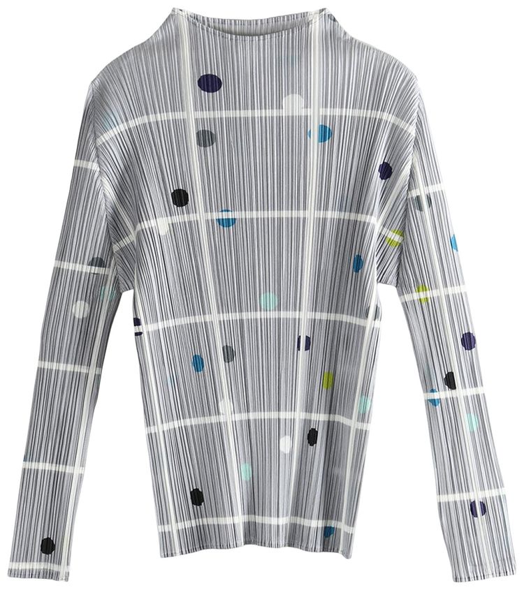 Pleats Please Issey Miyake Crossing Dots Shirt Light Grey