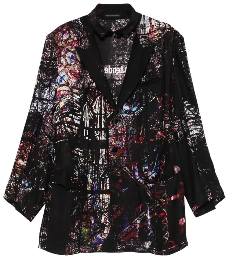 Yohji Yamamoto Pour Homme 0606 Printed Jacket Black