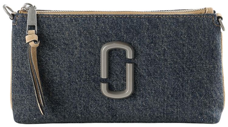 Marc Jacobs Denim Suede Snapshot Pochette Bag Dark Wash
