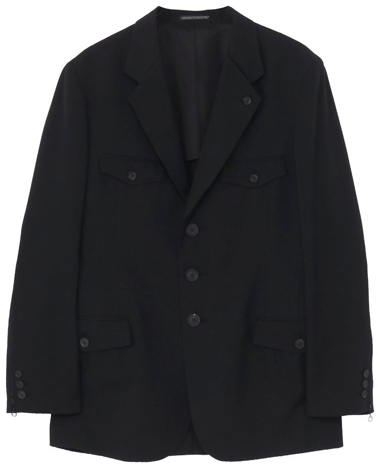 Yohji Yamamoto Pour Homme Double Left Lapel Jacket Black