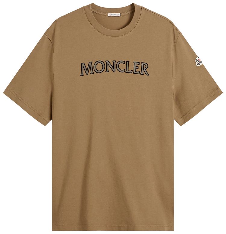 Moncler Logo Short Sleeve T Shirt Deep Yellow Olive