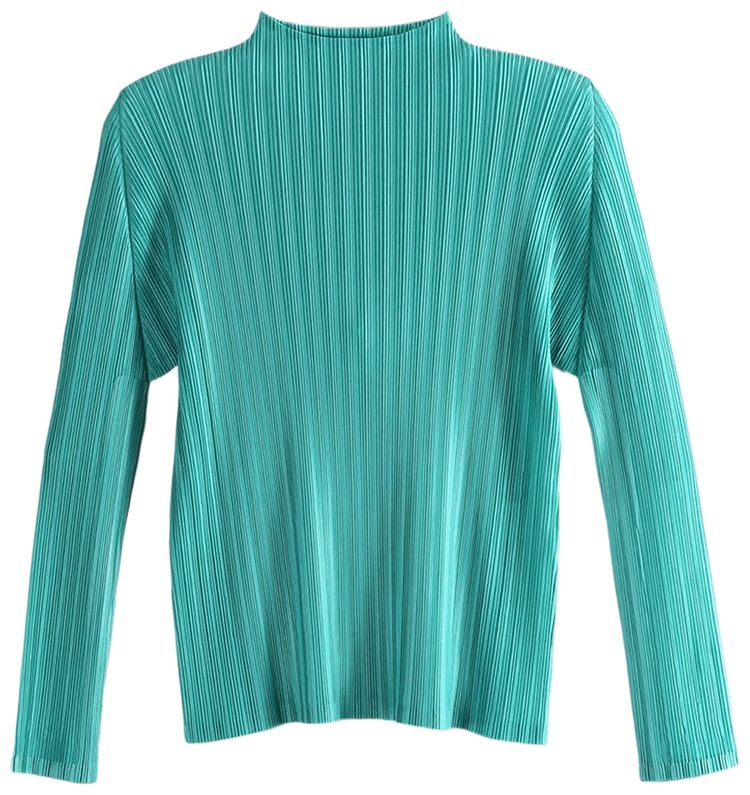 Pleats Please Issey Miyake Rib Pleats February Shirt Turquoise Green