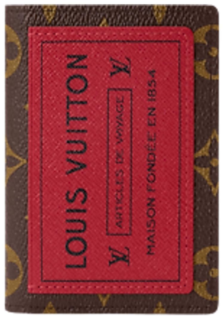 Louis Vuitton Bifold Organizer Brown Monogram Rouge Sari Canvas