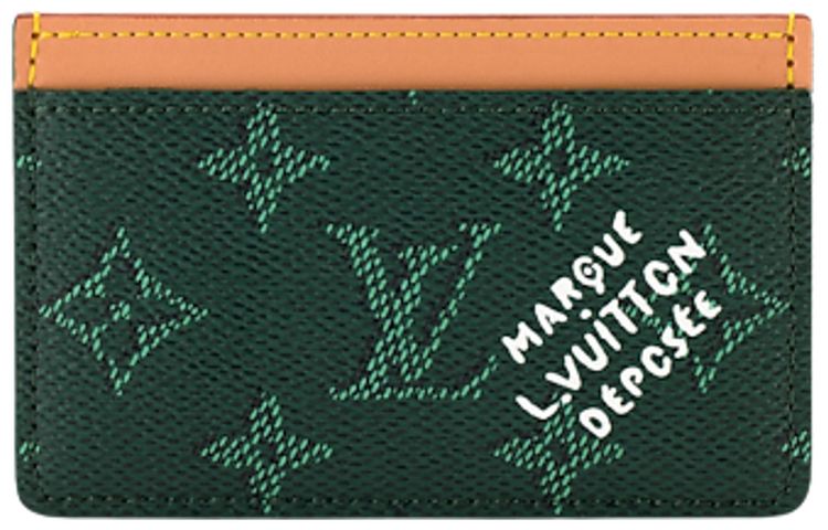Louis Vuitton Card Holder Green Monogram Canvas