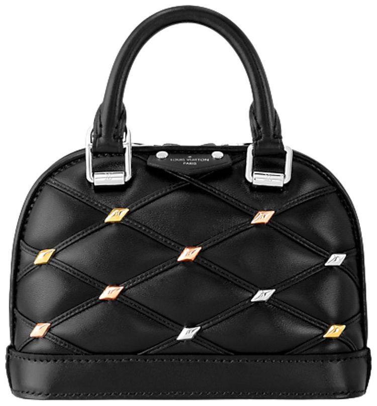 Louis Vuitton Nano Alma Black Lambskin Leather