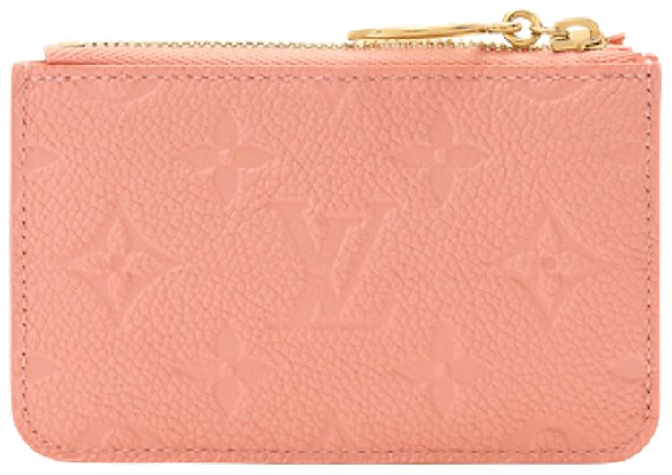Louis Vuitton Romy Card Holder Peach Monogram Embossed Empreinte Cowhide Leather