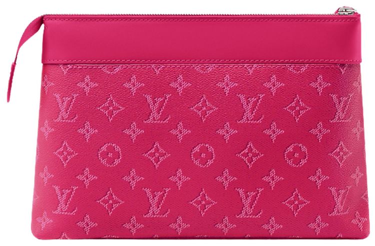 Louis Vuitton Pochette Voyage Souple Rose Pondichery Monogram Heritage Canvas
