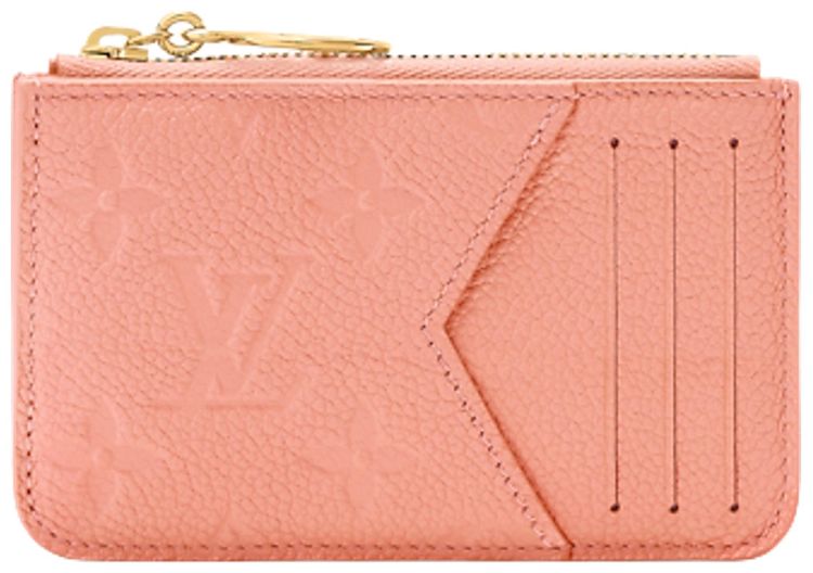 Louis Vuitton Romy Card Holder Peach Monogram Embossed Empreinte Cowhide Leather
