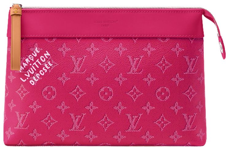 Louis Vuitton Pochette Voyage Souple Rose Pondichery Monogram Heritage Canvas