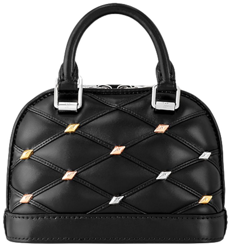 Louis Vuitton Nano Alma Black Lambskin Leather