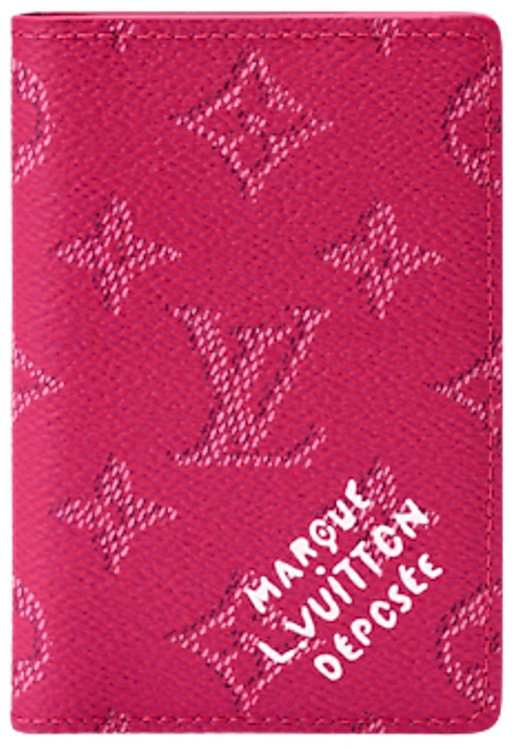 Louis Vuitton Pocket Organizer Rose Pondichery Monogram Heritage Canvas