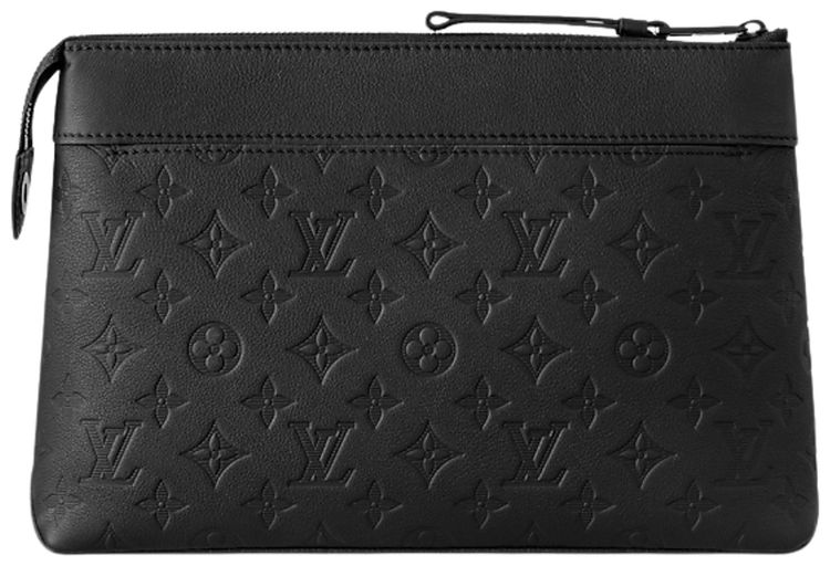 Louis Vuitton Pochette Voyage Souple Black Monogram Shadow Calf Leather