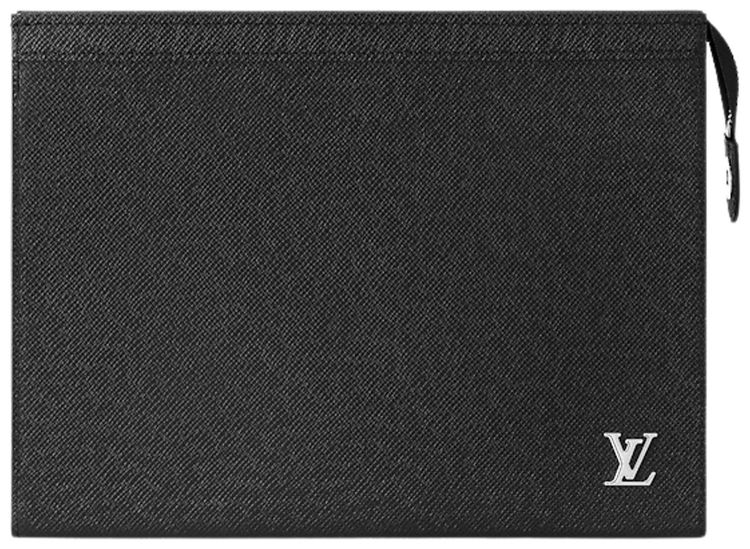 Louis Vuitton Pochette Voyage Black Taiga Cowhide Leather