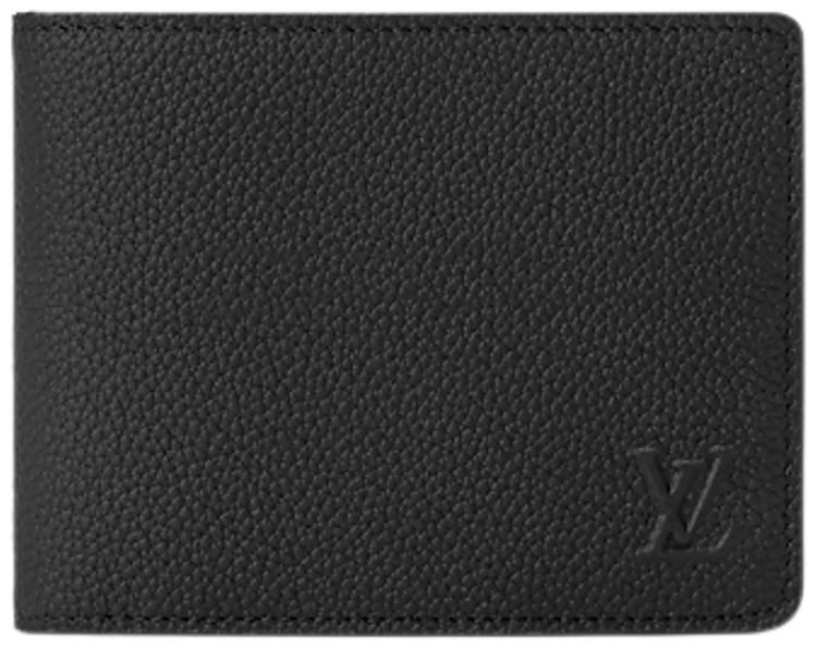 Louis Vuitton Multiple Wallet Black Waxy Calfskin Leather