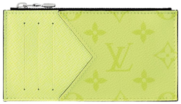 Louis Vuitton Coin Card Holder Lemon Yellow Monogram CanvasTaiga Cowhide Leather