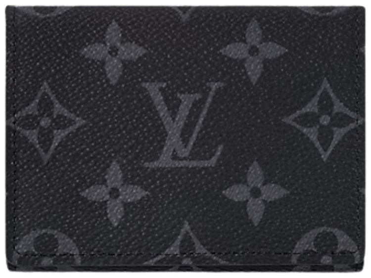 Louis Vuitton Envelope Business Card Holder Black Monogram Eclipse Canvas