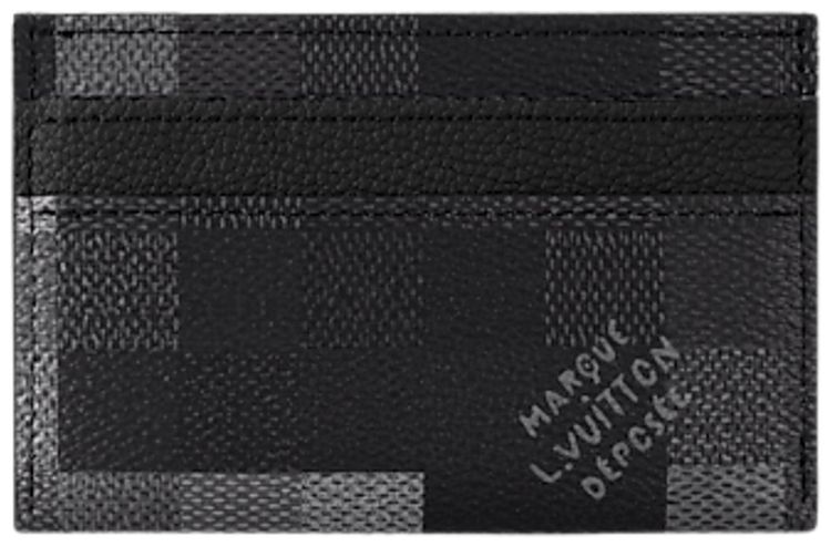Louis Vuitton Double Card Holder Damoflage Black Canvas