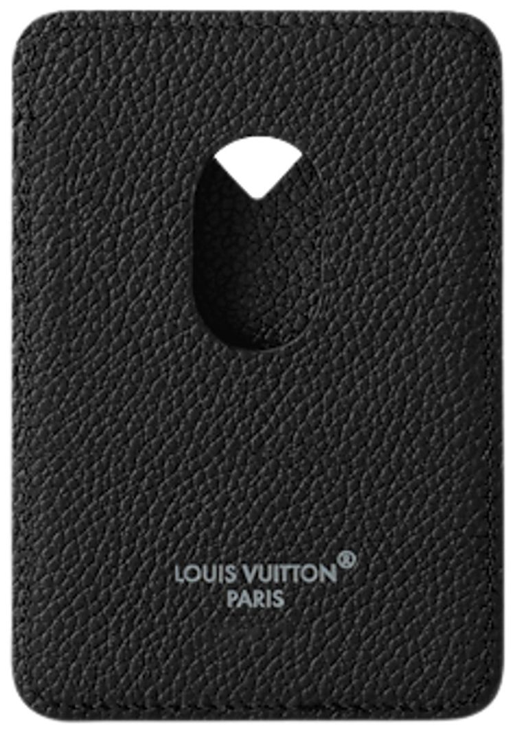 Louis Vuitton Magnetic Card Holder Black Damoflage Black Canvas