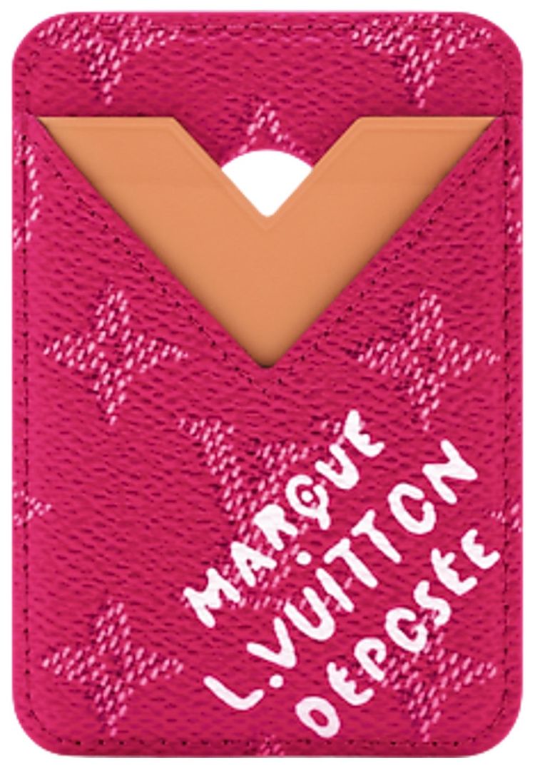 Louis Vuitton Magnetic Card Holder Rose Pondichery Monogram Canvas