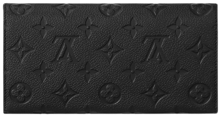 Louis Vuitton Emilie Wallet Black Monogram Embossed Empreinte Cowhide Leather