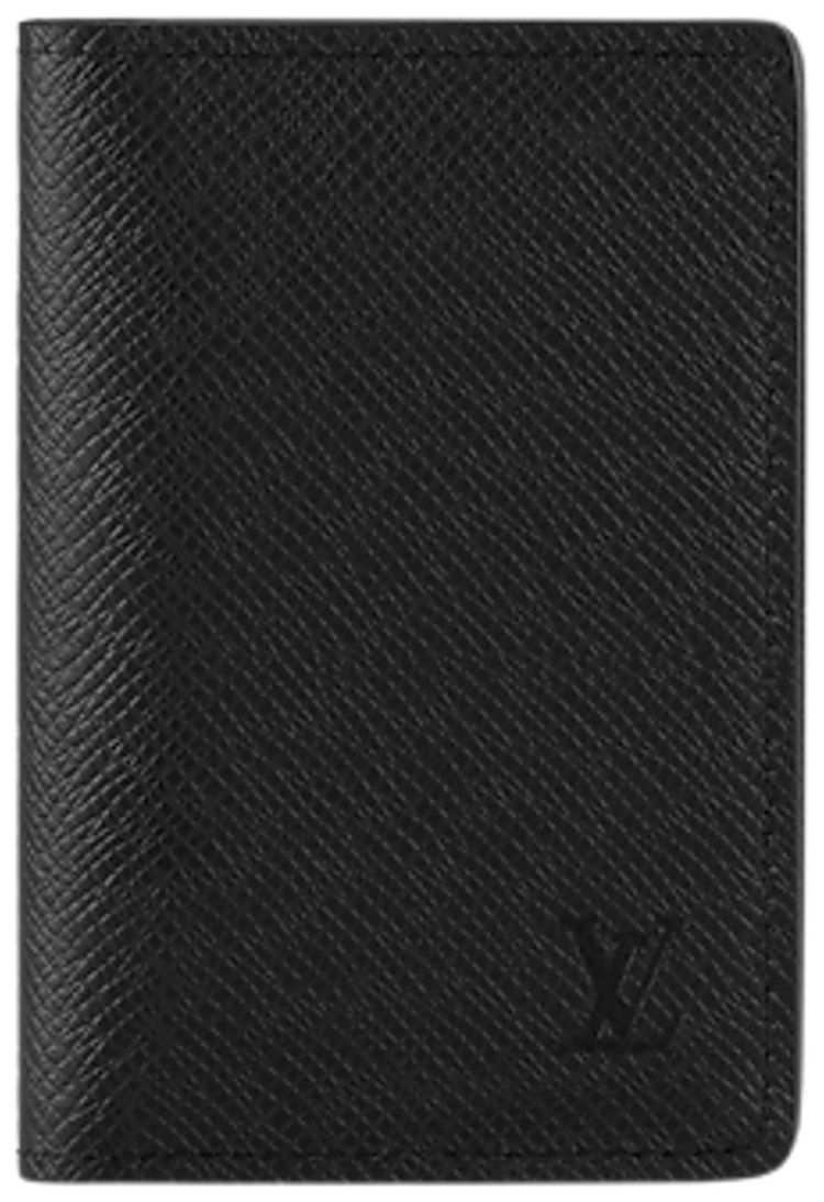 Louis Vuitton Pocket Organizer Black Taiga Cowhide Leather