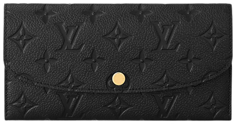 Louis Vuitton Emilie Wallet Black Monogram Embossed Empreinte Cowhide Leather