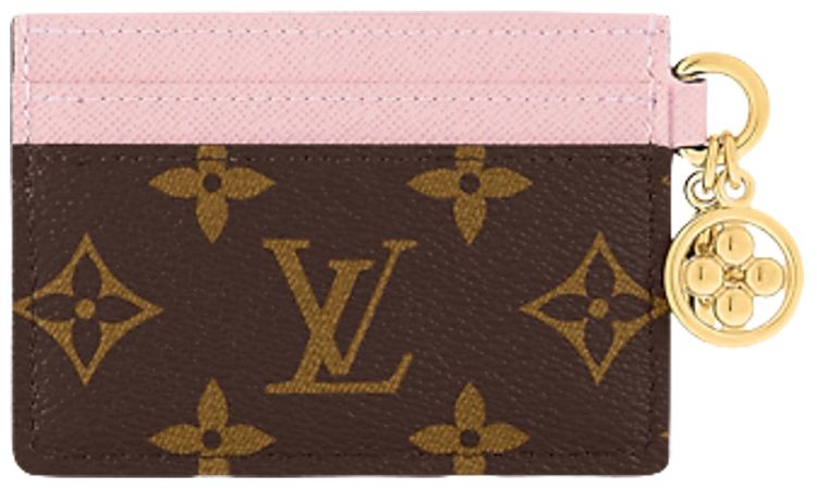 Louis Vuitton LV Charms Card Holder Brown Monogram CanvasRose Ballerine Pink