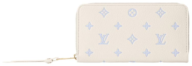 Louis Vuitton Zippy Wallet Monogram Milky WhiteBlue Embossed Empreinte Cowhide Leather