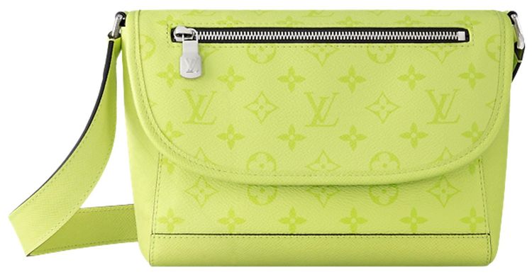 Louis Vuitton Pulse Messenger Lemon Yellow Monogram CanvasTaiga Cowhide Leather