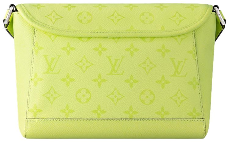Louis Vuitton Pulse Messenger Lemon Yellow Monogram CanvasTaiga Cowhide Leather