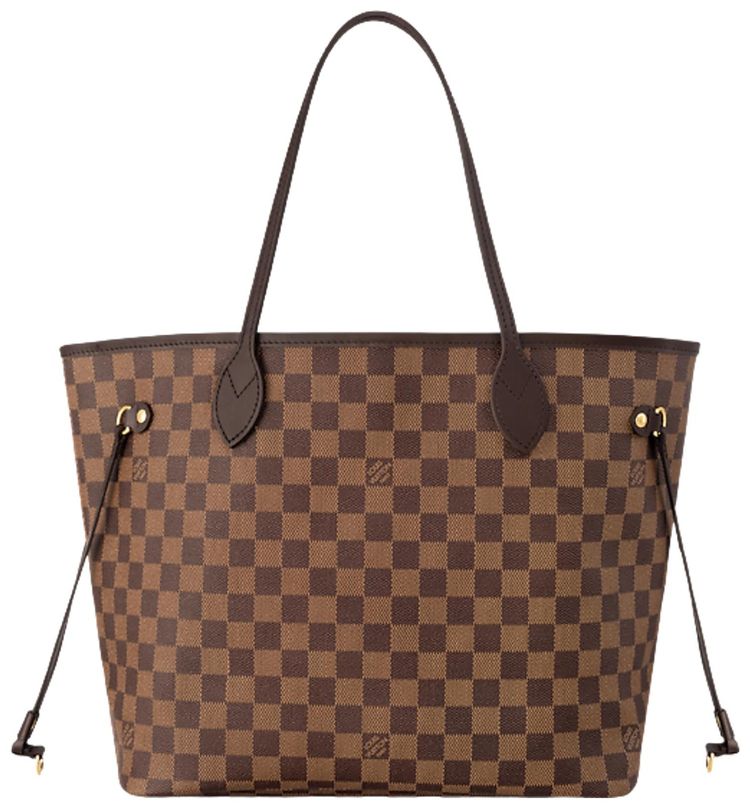 Louis Vuitton Neverfull MM Brown Damier Ebene CanvasCerise Red