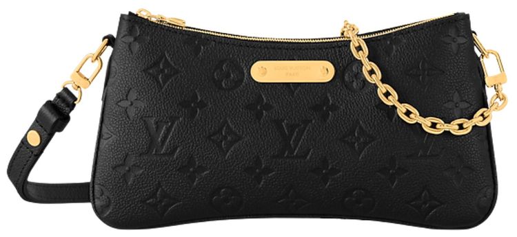 Louis Vuitton Pochette Liv Black Monogram Embossed Empreinte Cowhide Leather