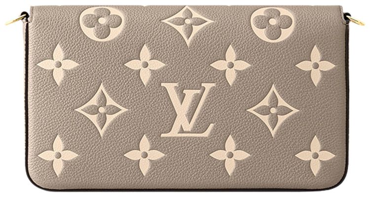 Louis Vuitton Pochette Felicie Tourterelle GrayCream Monogram Embossed Empreinte Cowhide Leather