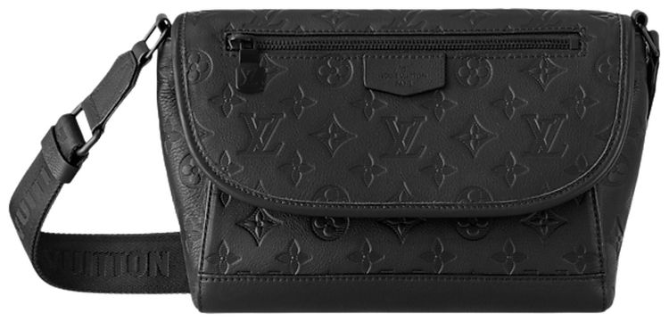Louis Vuitton Pulse Messenger Black Monogram Shadow Calfskin Leather