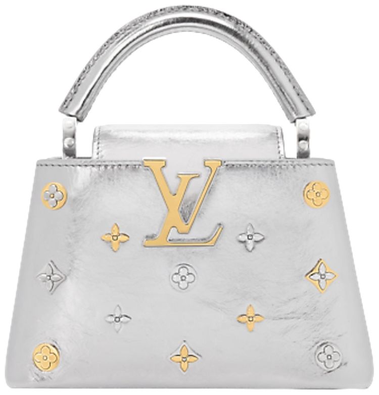 Louis Vuitton Capucines Mini Silver Calfskin Leather