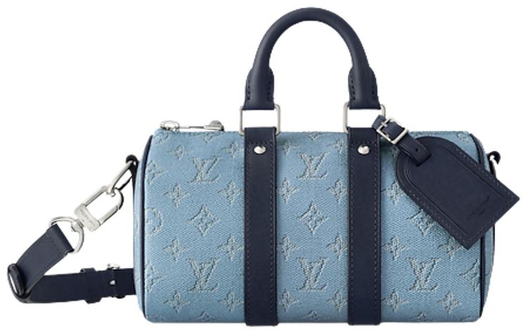Louis Vuitton Keepall Bandouliere 25 Blue Monogram Heritage Canvas