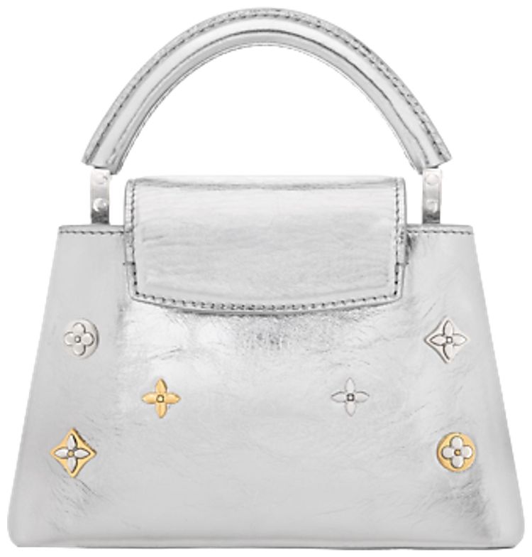 Louis Vuitton Capucines Mini Silver Calfskin Leather