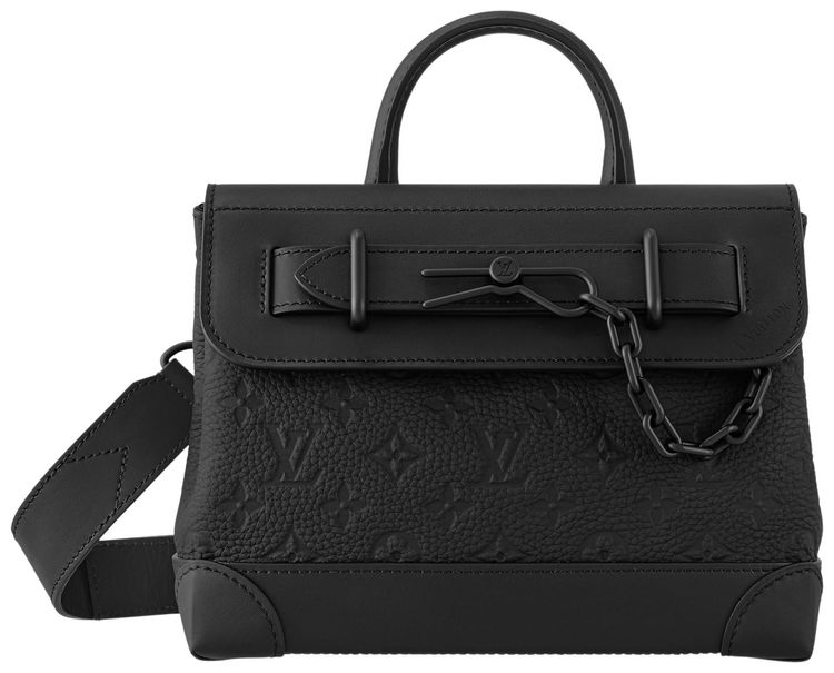 Louis Vuitton Steamer PM Black Embossed Taurillon Monogram Cowhide Leather