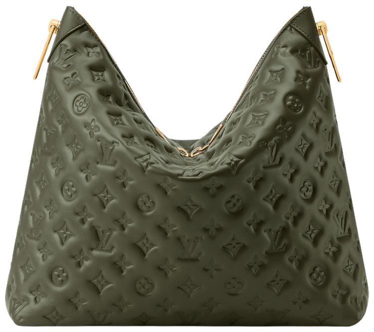 Louis Vuitton Coussin Hobo MM Dark Puffy Khaki Monogram Calf Leather