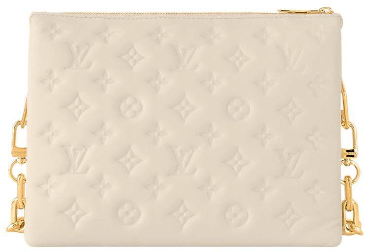Louis Vuitton Coussin PM Cream Puffy Monogram Lambskin Leather