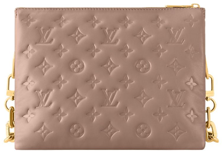 Louis Vuitton Coussin PM Taupe Puffy Monogram Lambskin Leather
