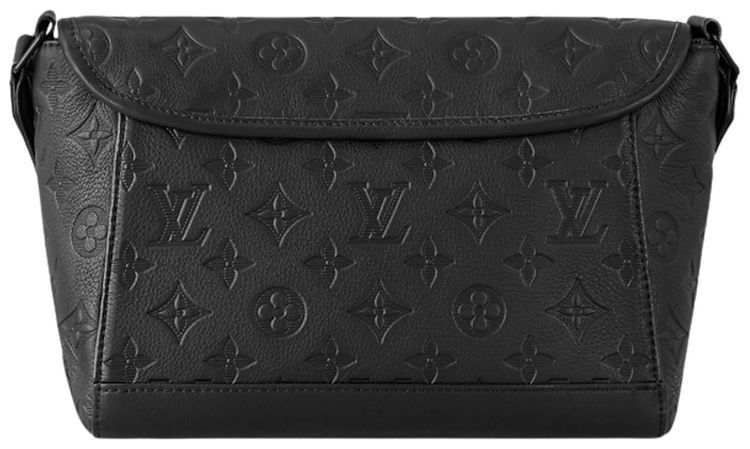 Louis Vuitton Pulse Messenger Black Monogram Shadow Calfskin Leather
