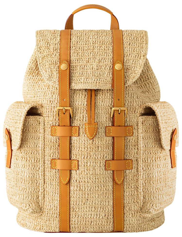 Louis Vuitton Christopher PM Natural Beige Natural Raffia