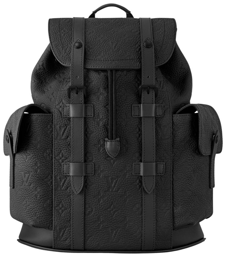 Louis Vuitton Christopher PM Black Embossed Taurillon Monogram Cowhide Leather
