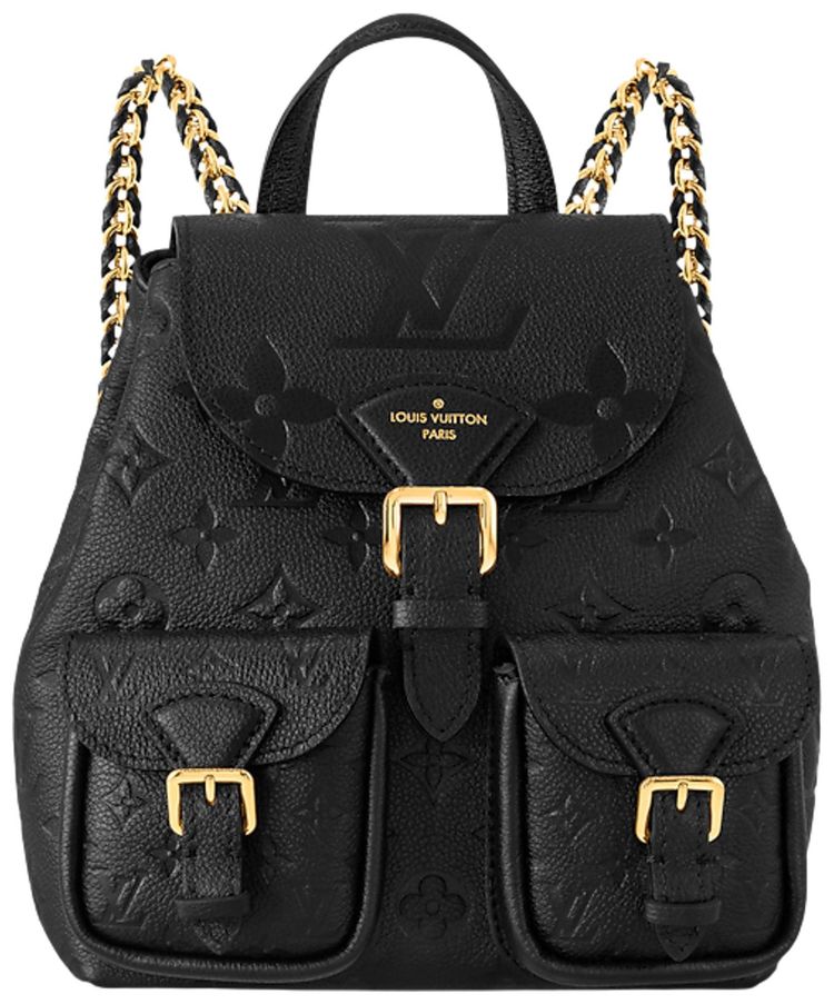 Louis Vuitton Backup Black Monogram Embossed Empreinte Cowhide Leather