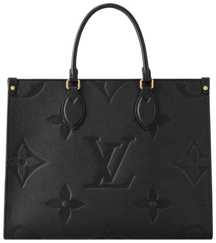 Louis Vuitton Onthego MM Black Monogram Embossed Empreinte Cowhide Leather