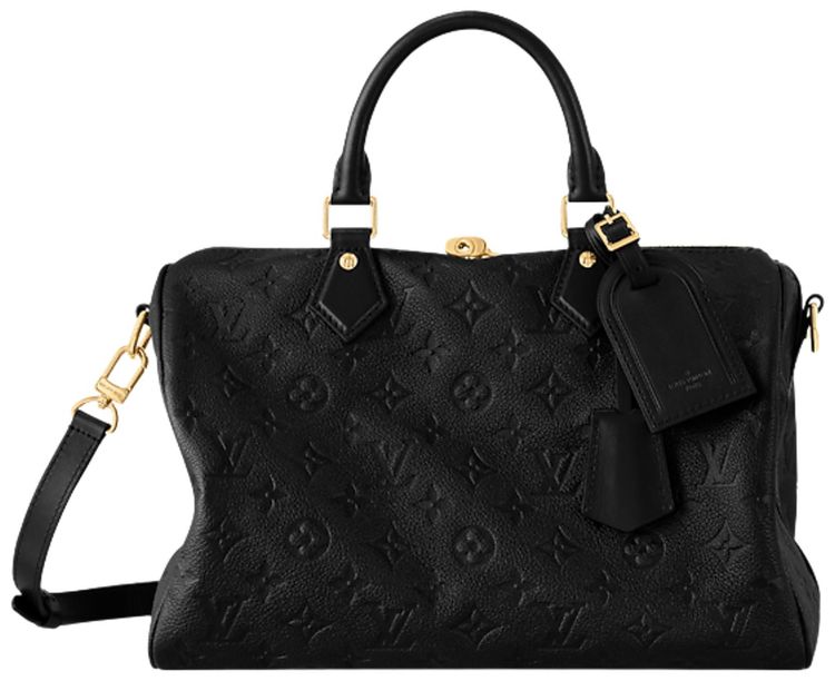 Louis Vuitton Speedy Soft 30 Black Monogram Embossed Empreinte Cowhide Leather