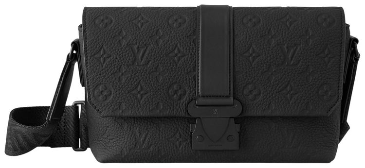 Louis Vuitton S Cape Messenger Black Embossed Cowhide Monogram Taurillon Leather