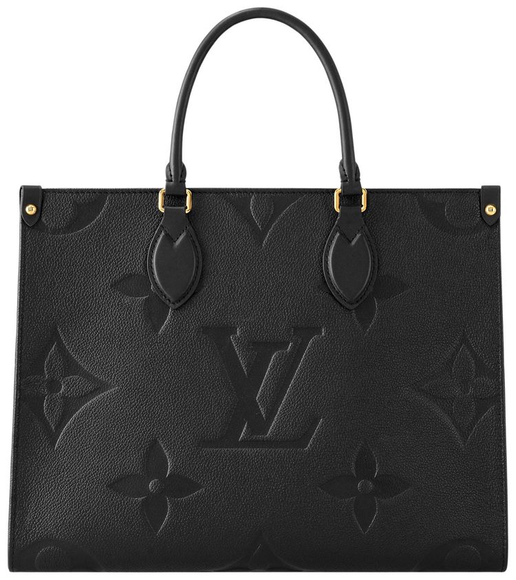 Louis Vuitton Onthego MM Black Monogram Embossed Empreinte Cowhide Leather